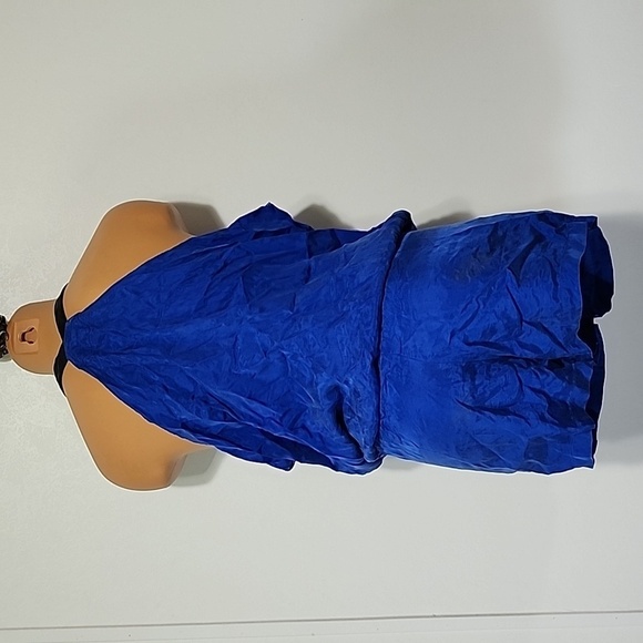 Laila Azhar Draped Romper Cobalt Blue Size 4 - Picture 4 of 7